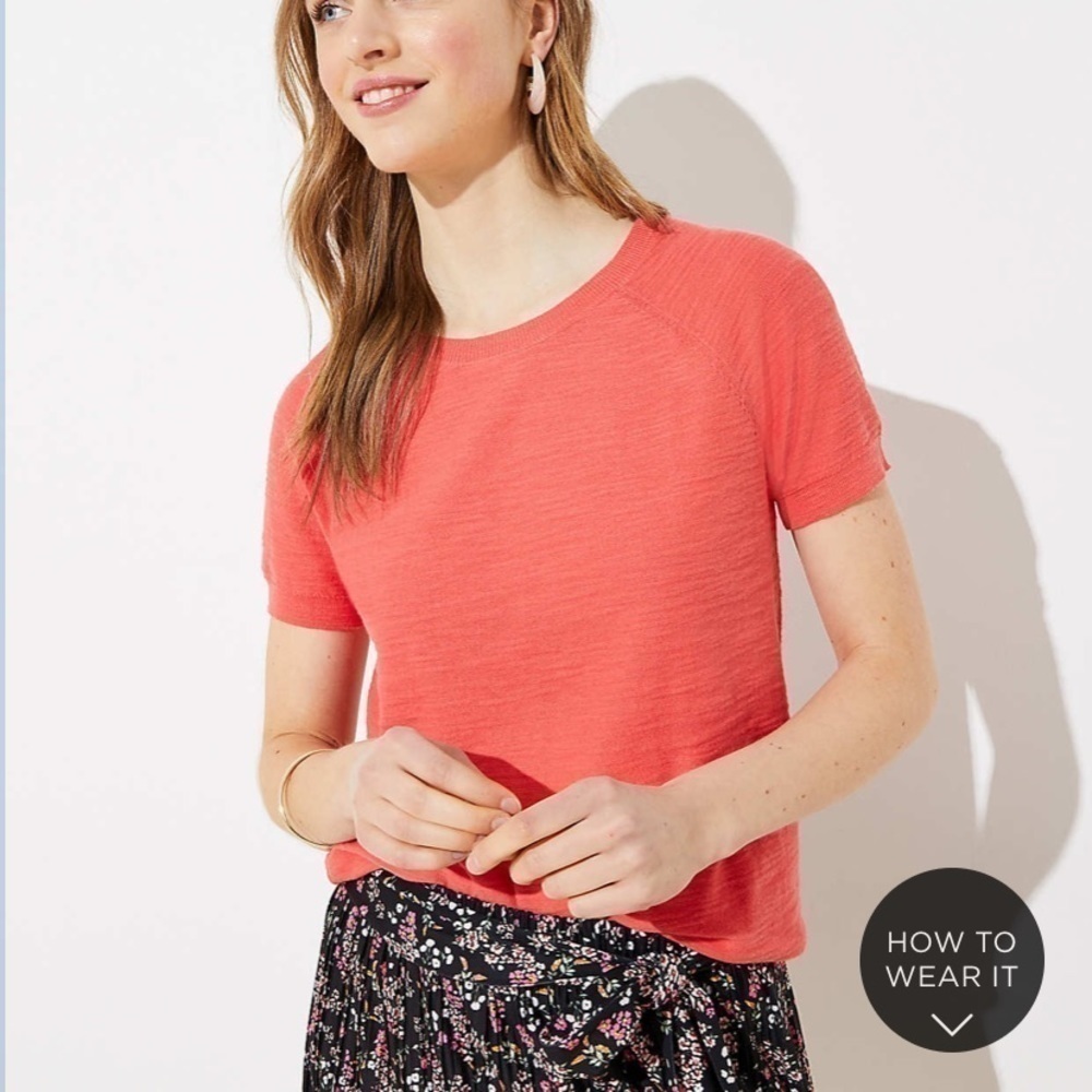 Ann‎ Taylor Loft Coral Top
